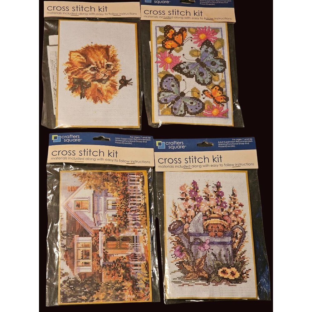 Counted Cross Stitch Kits  Lot of 4 Crafters Square New in Package Unopened